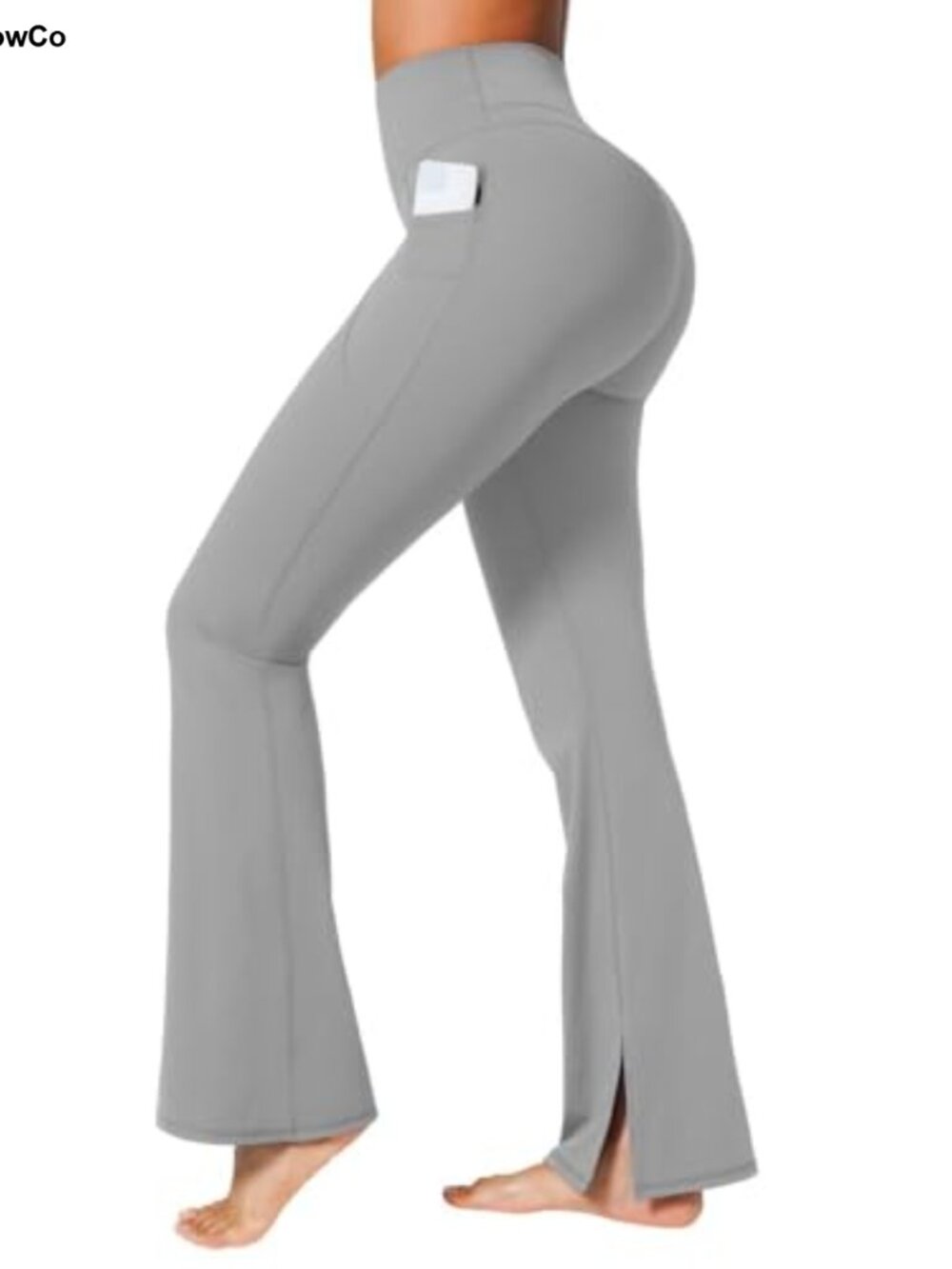 30" Flare Leggings for Women with Pockets No Front Seam High Waist Tummy Control